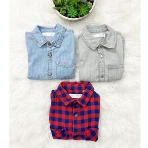 Zara Kids Boys Toddlers Bundle (3) Long Sleeves Button Down Shirt Sz 2-3 Years